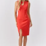 KAYLA WAVE CUT SHEATH DRESS