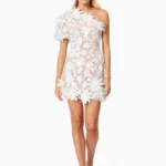 Valentina One Shoulder Mini Dress in White