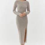 ESTELLE METALLIC KNIT MIDI DRESS