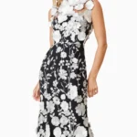 Selene Cocktail Midi Dress Black