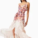 Perla Frilled Maxi Dress in Floral