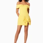 Cadence Off The Shoulder Mini Dress In Yellow