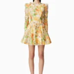 Aella A-Line Mini Dress in Yellow