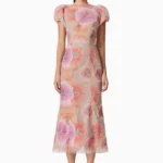 Brittany Floral Midi Dress in Pink