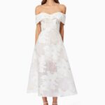 Octavia Sweetheart Midi Dress In White