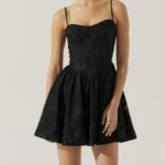Linelly Jacquard Bustier Skater Dress