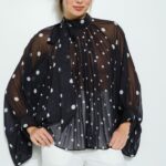 polka dot kilt flowing  top