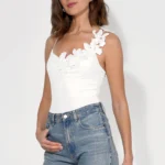 JUSTINE FLORAL APPLIQUE BODYSUIT