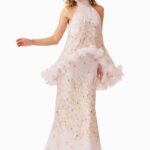 Tulsia Floral Cape Maxi Dress in Pink