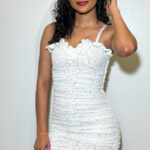 Petals and lace mini dress