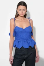 BRUNA SCALLOPED CROCHET EMBROIDERED TOP - Image 3