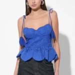 BRUNA SCALLOPED CROCHET EMBROIDERED TOP