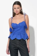 BRUNA SCALLOPED CROCHET EMBROIDERED TOP