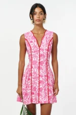 KENDRA FLORAL SCALLOPED MINI DRESS - Image 2