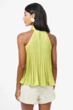 HALTER PLEATED SATIN TOP - Image 2
