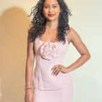 Tweed rose corset skirt set