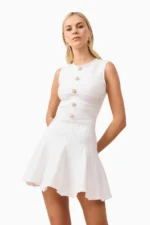 Fiona Mini Dress in White - Image 6