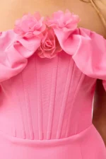 Klara Off The Shoulder Mini Dress in Pink - Image 4