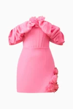 Klara Off The Shoulder Mini Dress in Pink - Image 5