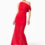 Darya Asymmetrical Gown in Red