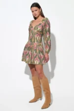 CORALIE DROP WAIST FLORAL MINI DRESS - Image 3
