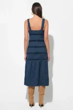 SABLE TIERED LACE INSERT MIDI DRESS - Image 2