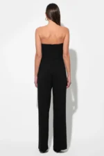 DONNA STRETCH CREPE JUMPSUIT WITH CONTRAST MESH - Image 3