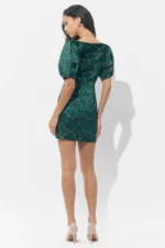 ZEA BURNOUT PUFF SLEEVE MINI DRESS - Image 3