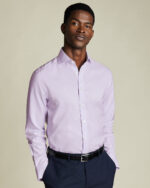 Cutaway Collar Non-Iron Twill Shirt - Lilac Purple