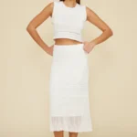 MARELLA CROCHET TOP AND SKIRT SET