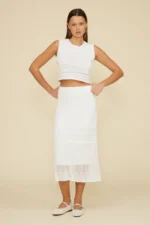 MARELLA CROCHET TOP AND SKIRT SET