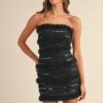 Aviana lace ruffle mini dress