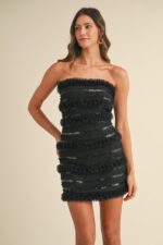 Aviana lace ruffle mini dress