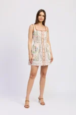 Alaia Linen Scarf Mini Dress