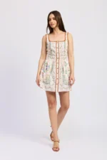 Alaia Linen Scarf Mini Dress - Image 3