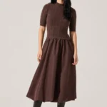 Caerlion Contrast Knit Midi Dress
