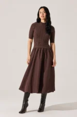 Caerlion Contrast Knit Midi Dress