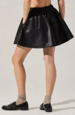 Chelsey Flared Faux Leather Skirt - Image 2