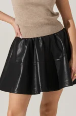 Chelsey Flared Faux Leather Skirt - Image 3