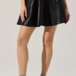 Chelsey Flared Faux Leather Skirt