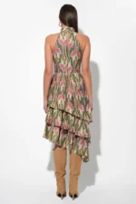 CHRISELLE HIGH NECK TIERED FLORAL MIDI DRESS - Image 2