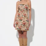 CINDY TAPESTRY MINI SCALLOPED DRESS