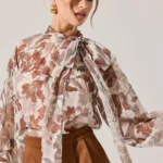 Cinthia Sheer Bow Tie Top