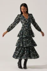 Franchesca Tiered Ruffle Midi Dress