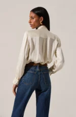 Mabry Satin Bow Tie Top - Image 2