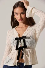 Miliana Contrast Bow Top - Image 3