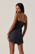 Moina Asymmetrical Strapless Tweed Set - Image 2