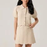 Perrine Scalloped Short Sleeve Set