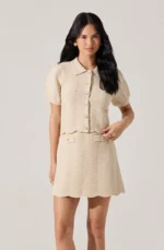 Perrine Scalloped Short Sleeve Set