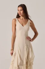 Philomene V-Neck Ruffle Trim Dress - Image 3